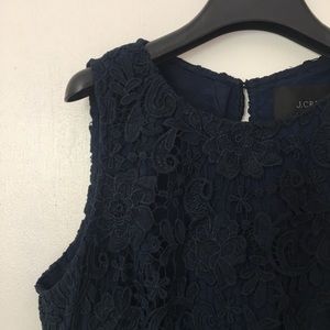 J.Crew navy dress with lace overlay. Size 12.